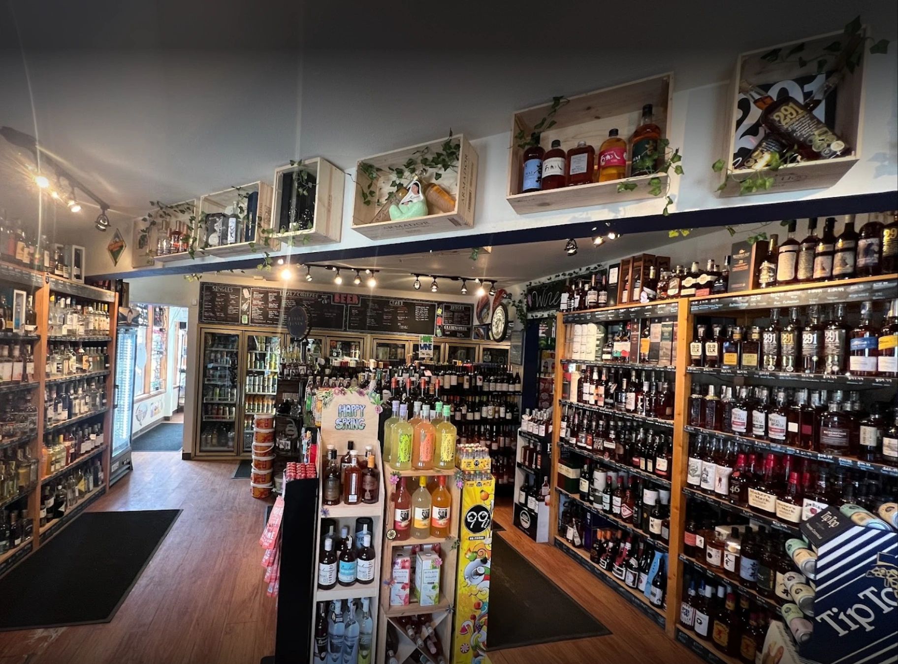 Drinks and grocery selection
