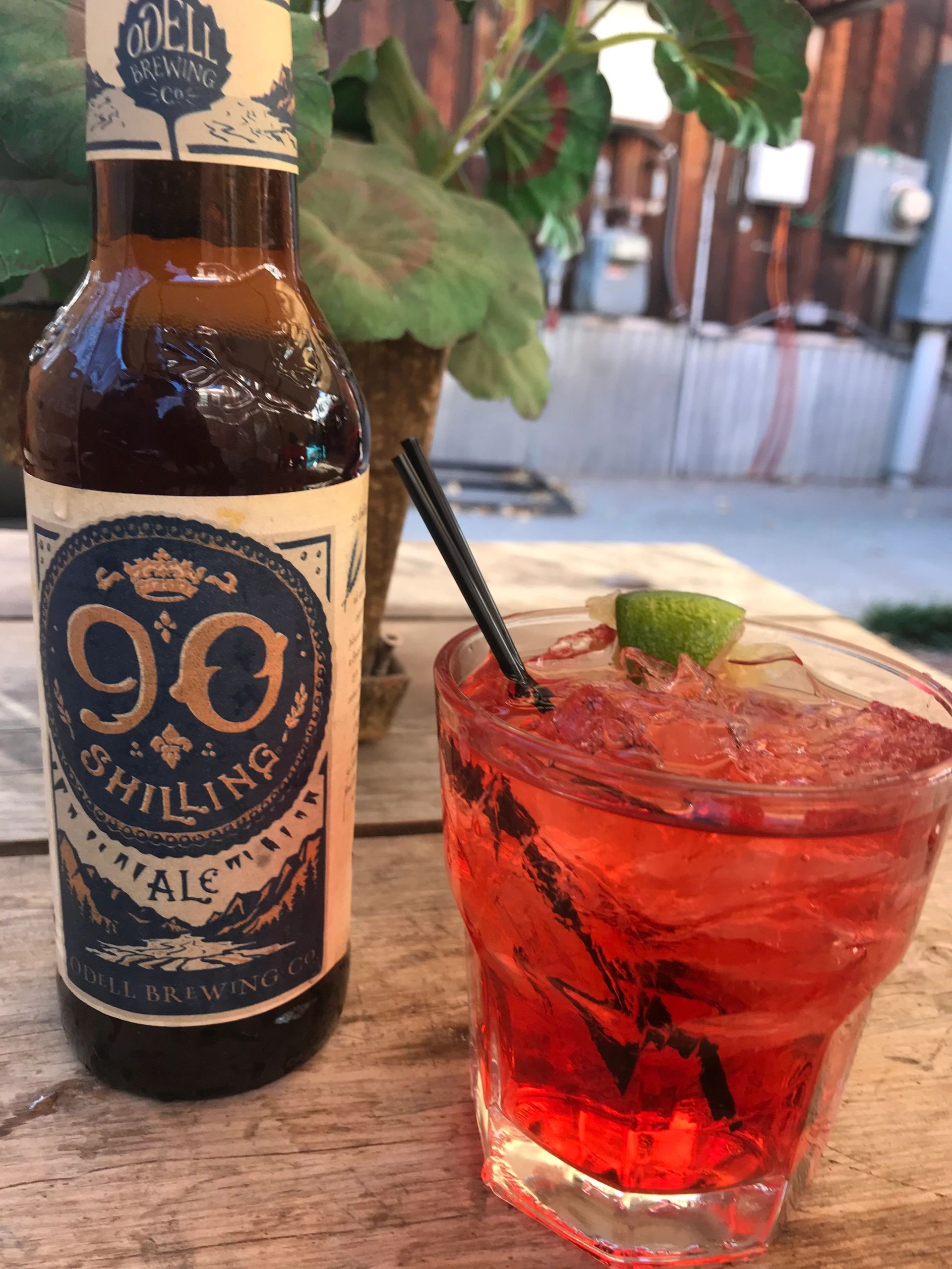 Odell 90 Shilling ale with a cocktail